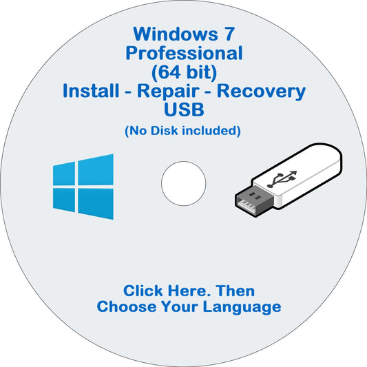Windows 7 Pro USB 64 Bit