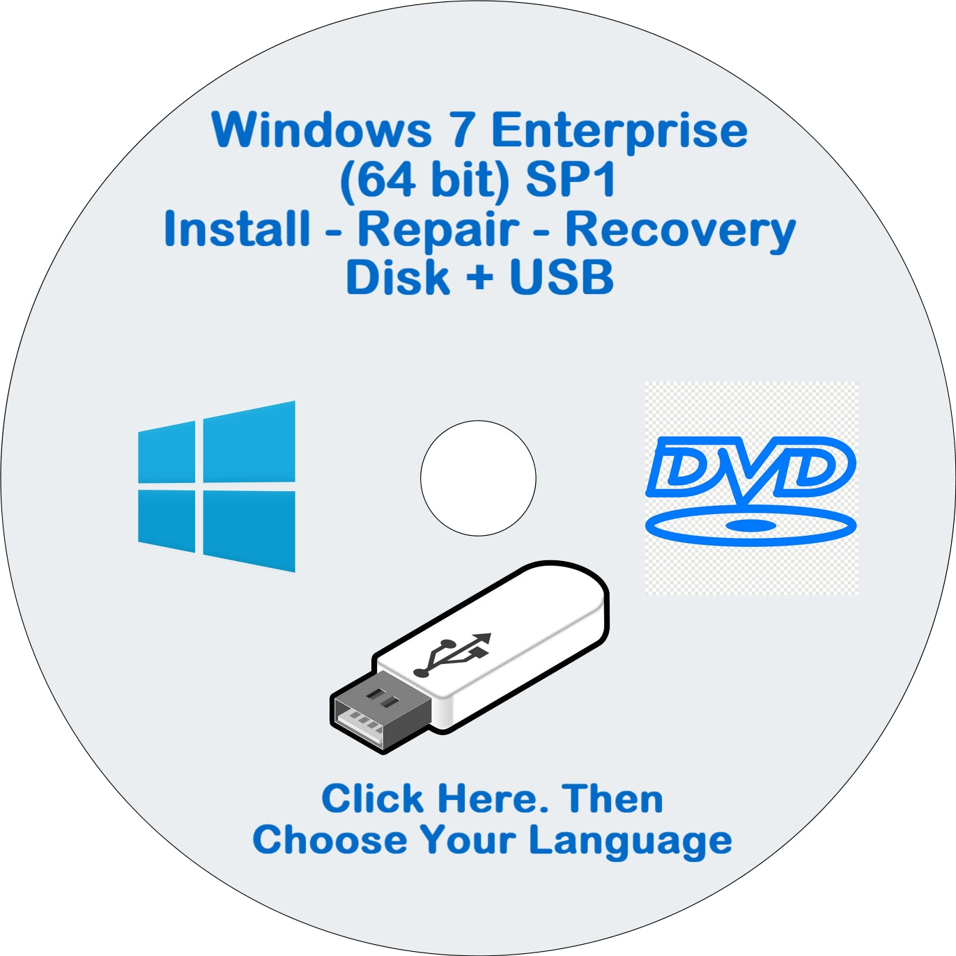 Windows 7 Enterprise Disk + USB 64 Bit