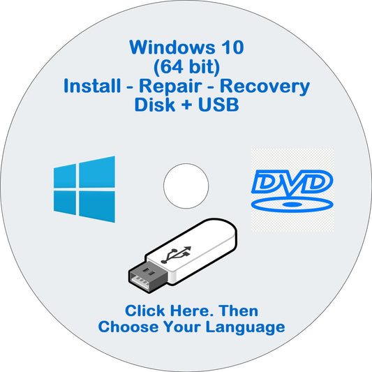 Windows 10 Disk + USB 64 Bit