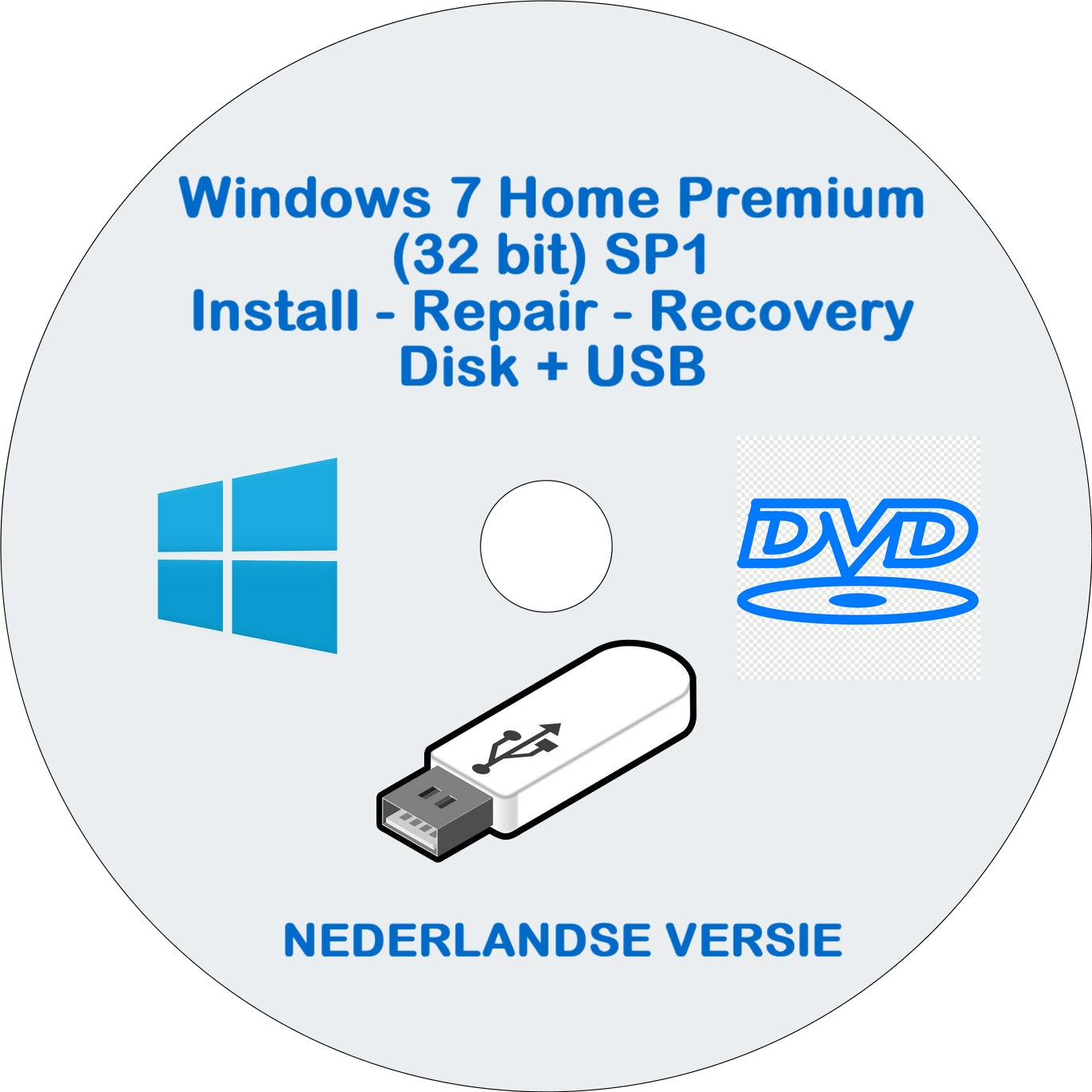 Windows 7 Home Premium Disk + USB 32 Bit